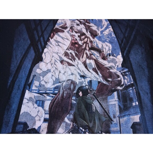 (2) Attack On Titan Shirts Mikasa Akerman & Chibi Mens Medium Vintage Y2K Anime - Picture 5 of 14